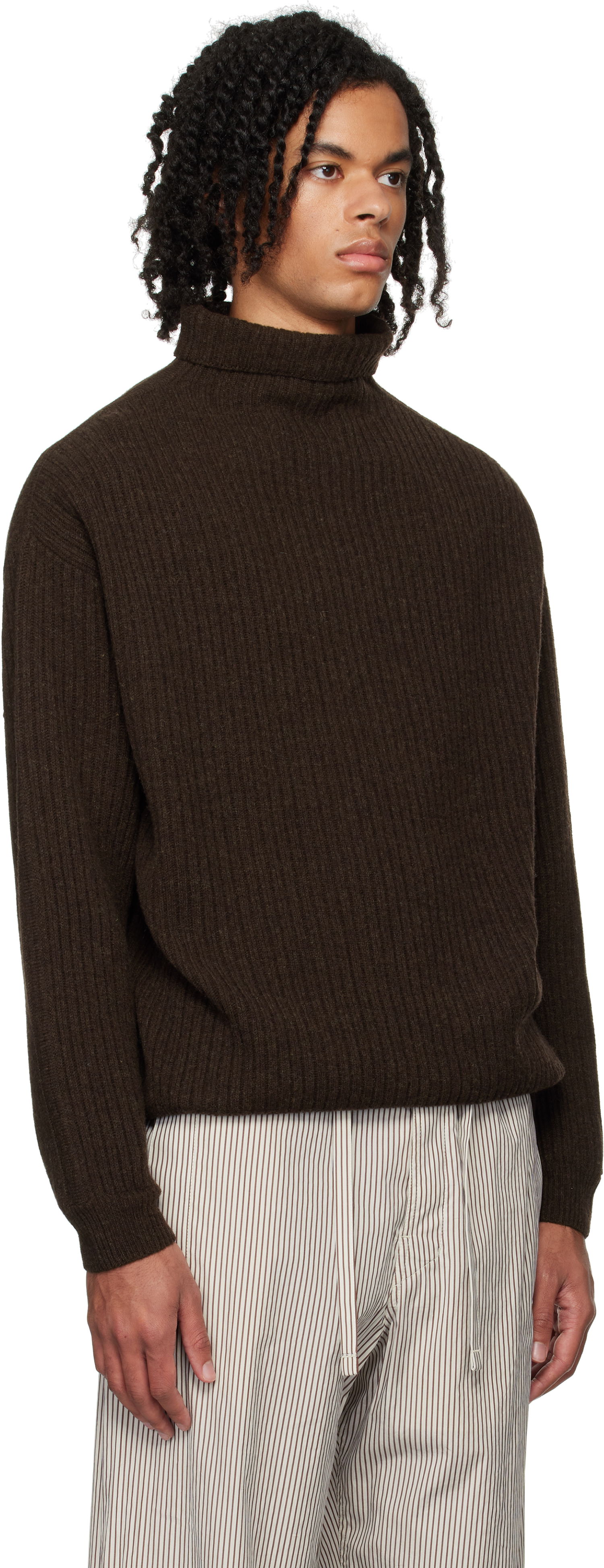 Pleteni pulover LEMAIRE Lemaire Felted Turtleneck Sweater Rjava | TO1264 LK1027, 1