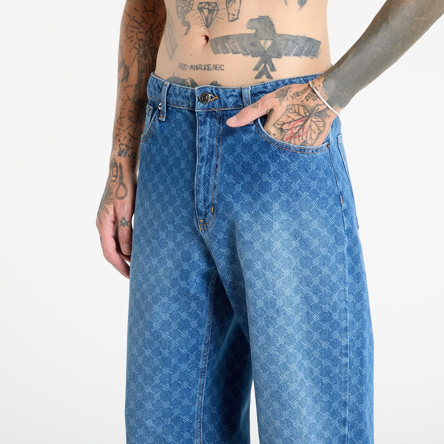 Kavbojke DAILY PAPER Daily Paper Amba Monogram Jeans Modra | 2411167, 1