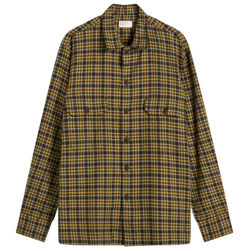 Srajce Universal Works Universal Works Bang Check Utility Overshirt, Size Small Rjava | 33573-BRN