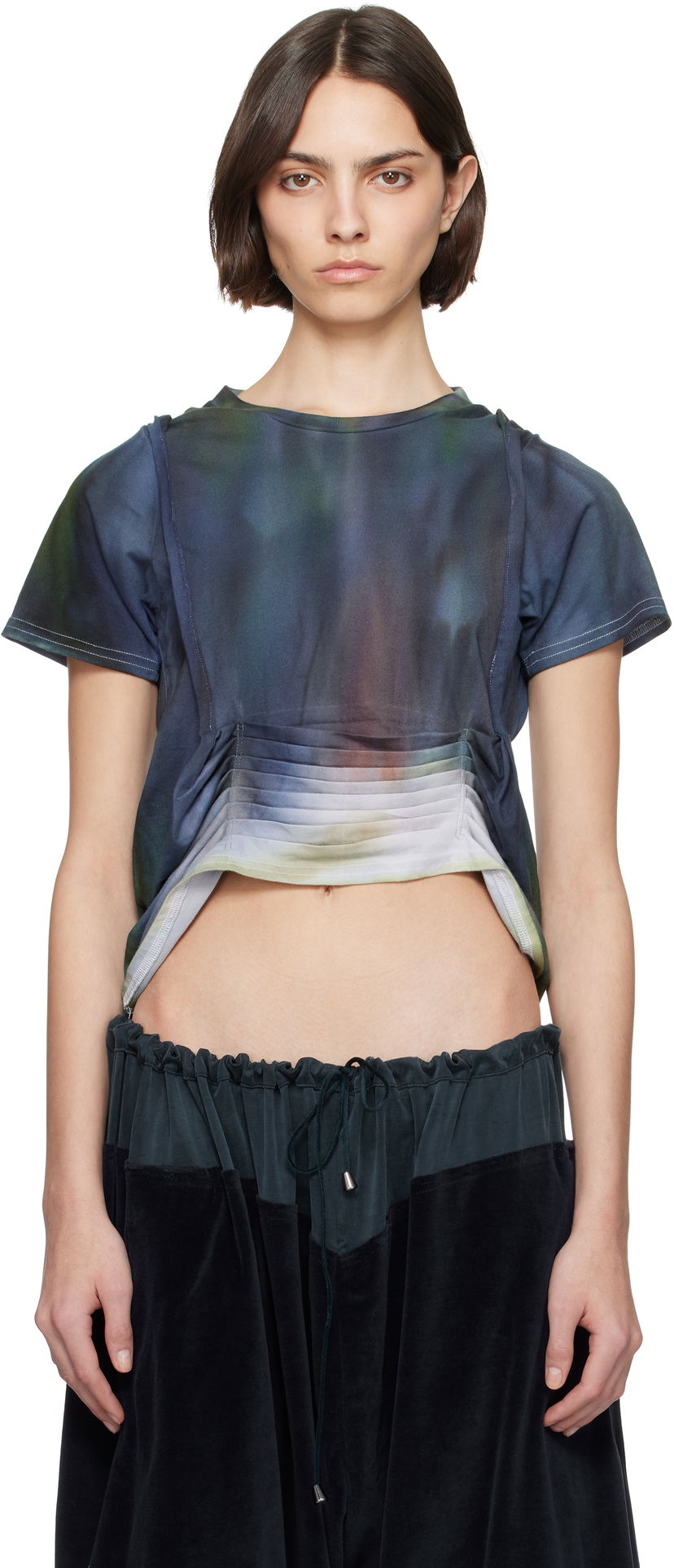 Krop-top Collina Strada Collina Strada Hazel Tie-Dye Cropped T-Shirt Modra | XX3059