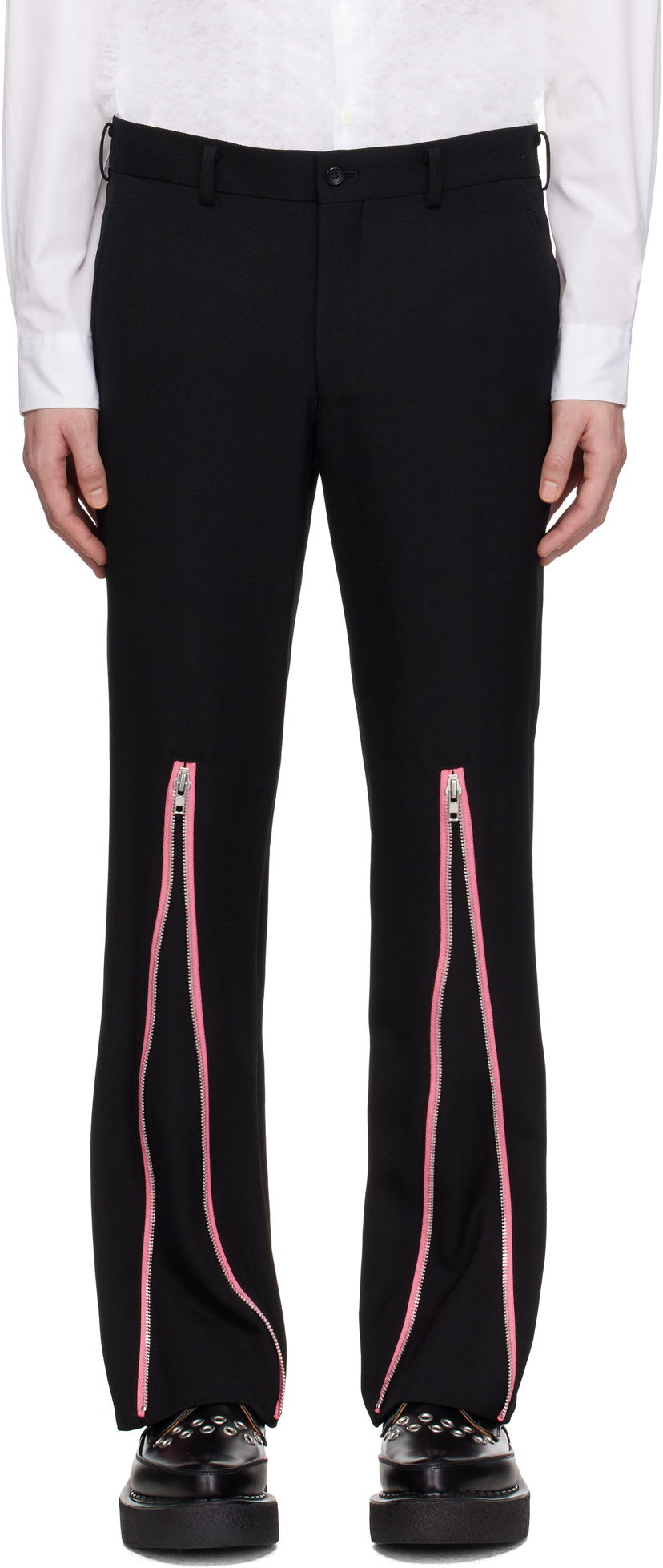 Hlače Comme des Garçons Homme Plus Gabardine Zip Trousers Črna | PO-P048-051
