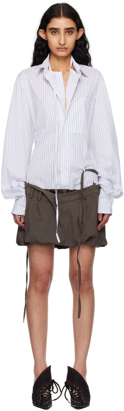 Obleke Ottolinger Ottolinger Striped Shirt Deconstructed Minidress Večbarvna | 1103201
