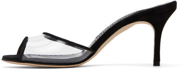 Modni dodatki Manolo Blahnik Manolo Blahnik Jadifa PVC Heeled Mules Črna | 422-1418, 2
