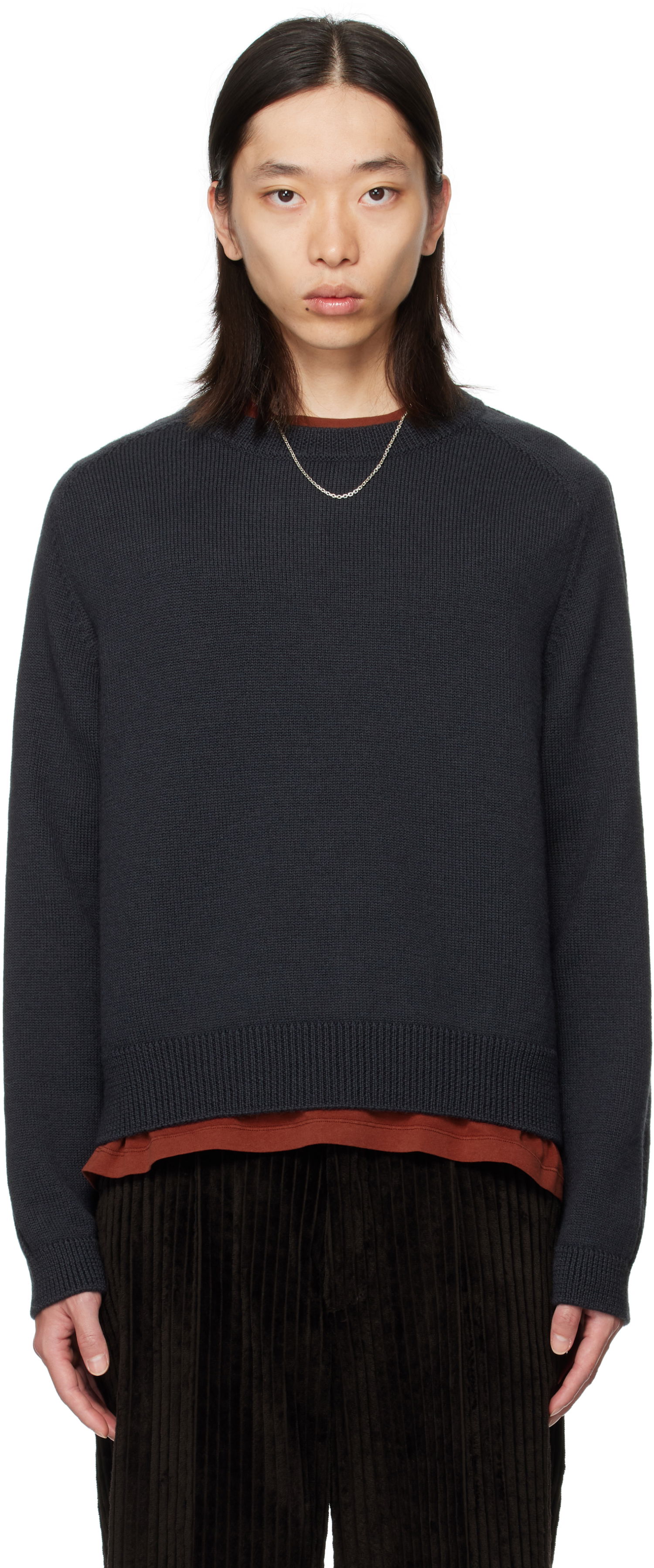 Pleteni pulover OUR LEGACY OUR LEGACY True Roundneck Sweater Mornarica | M4253TO, 0