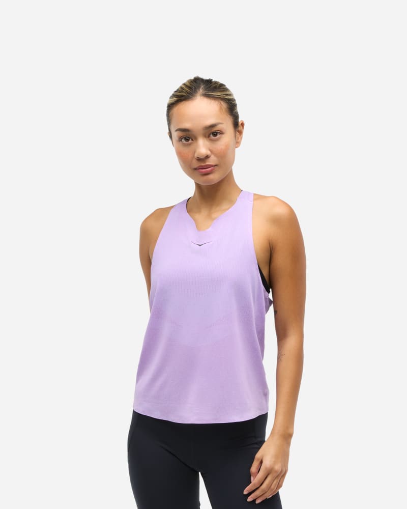 Majica brez rokavov Hoka One One Race Day Running Singlet - Size Large Lila | 1164153-ARF