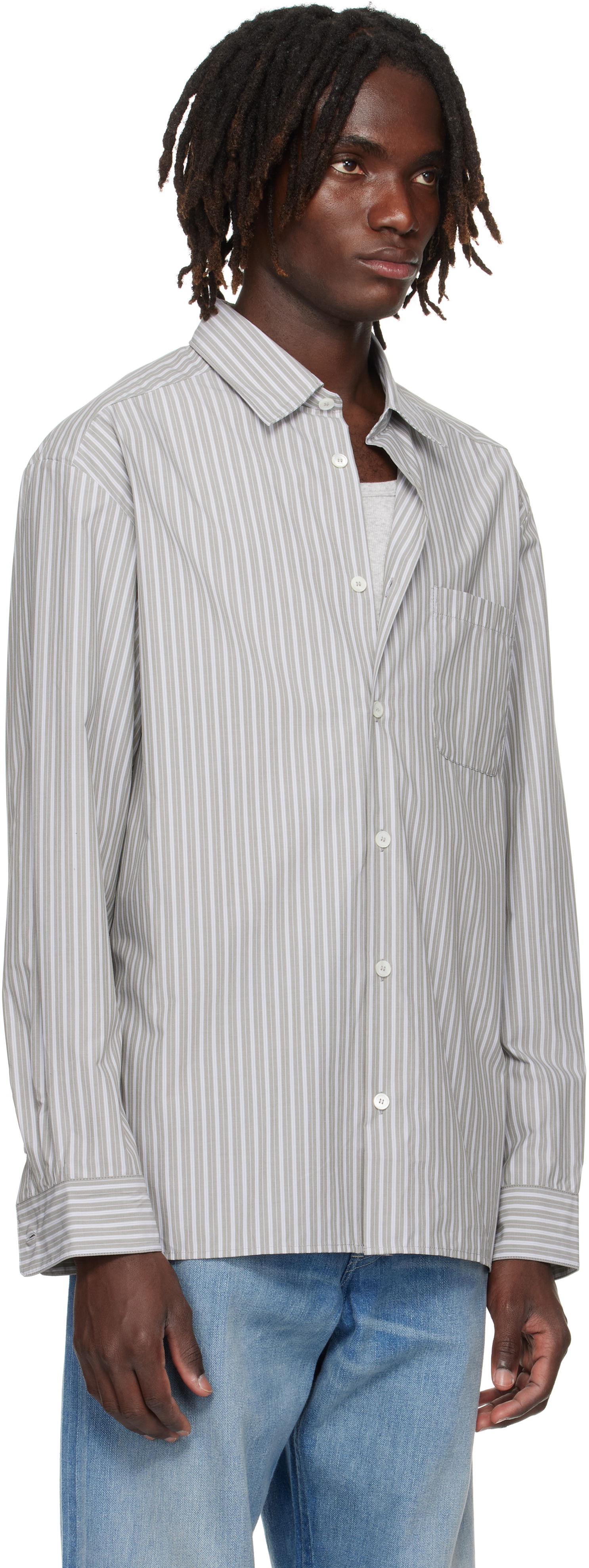 Srajce A.P.C. A.P.C. Malo Striped Shirt Siva | COHJJ-H12532, 1