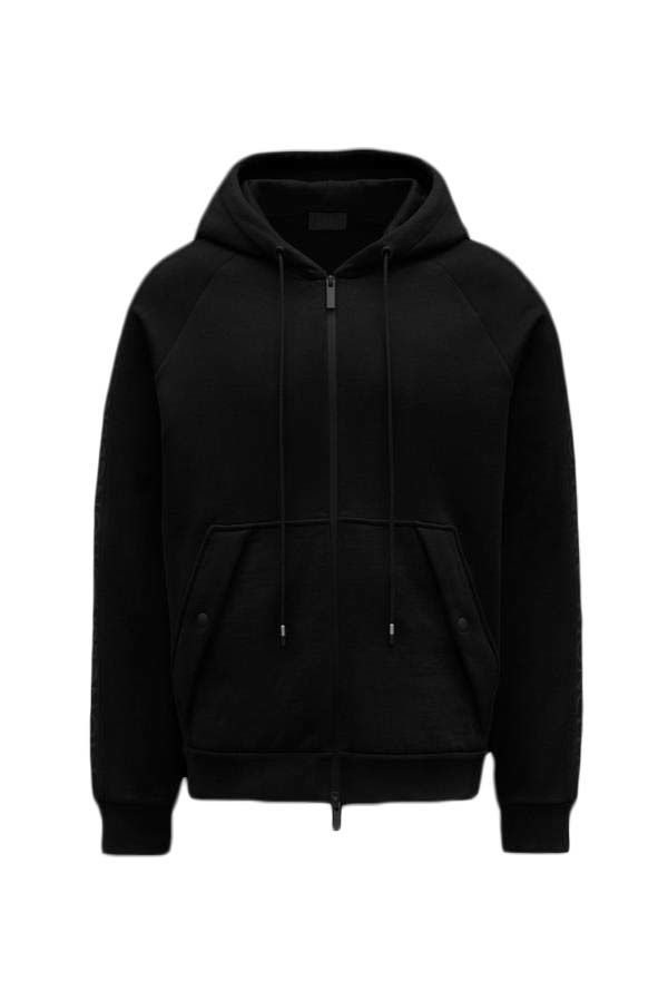 Pulover Moncler Logo Full Zipped Hoodie Črna | G20918G00010899FL999, 0