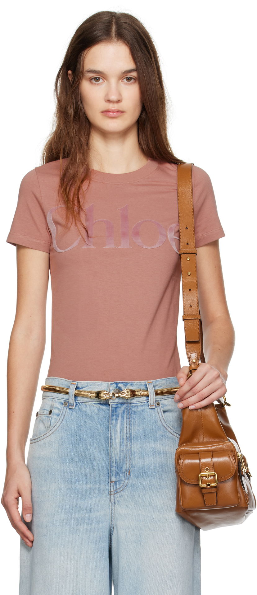 Majica CHLOÉ Fitted T-shirt Roza | CH24WJH03184