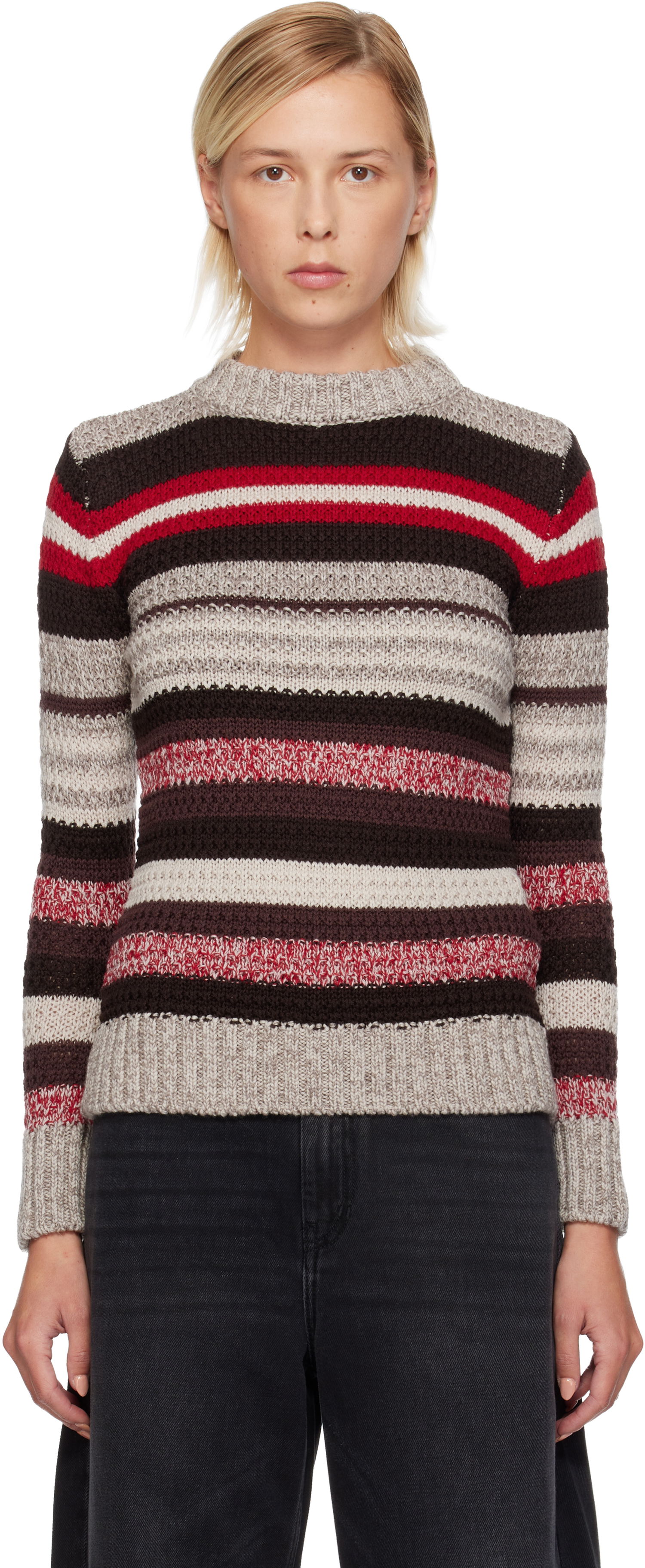 Pleteni pulover Max Mara Ilde Striped Knit Crewneck Sweater Večbarvna | 2525366232600, 0