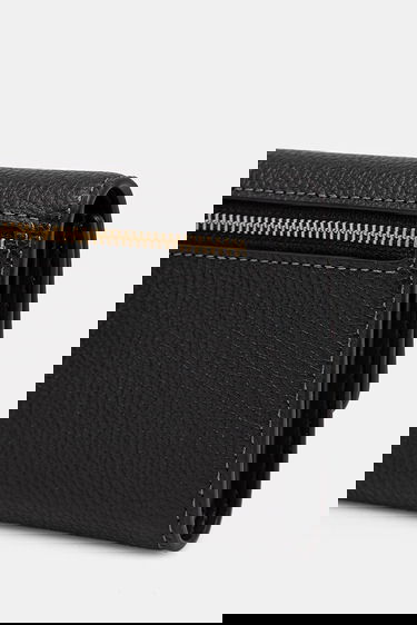 Denarnica Coach Pebbled Leather Mini Flap Wallet Črna | CAO13, 1