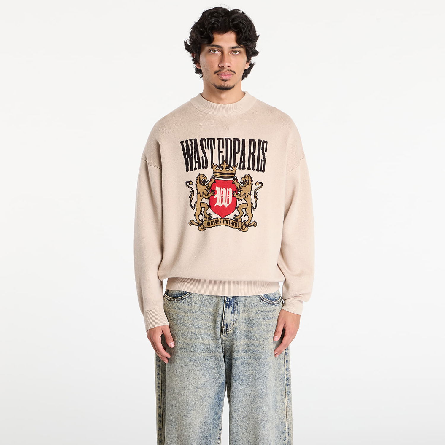 Pleteni pulover Wasted Paris Wasted Paris M Crest Sweater Bež | WP_000291, 0