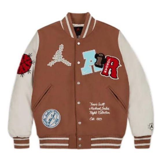 Bomber jakna Jordan Travis Scott Varsity Jacket Rjava | DO4104-256
