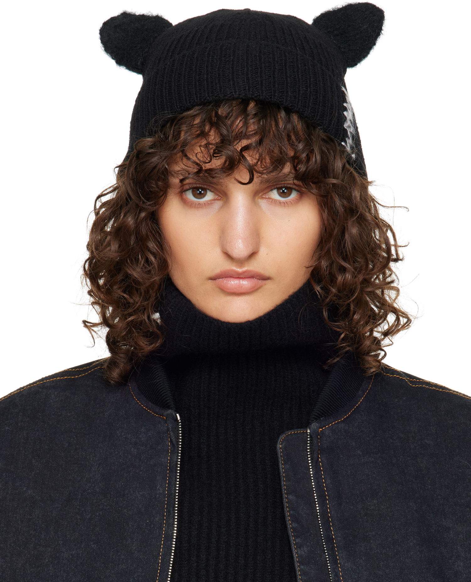 Beanie Marni Wool & Mohair Ears Beanie Črna | CLZC0154Q0 UFH948, 0