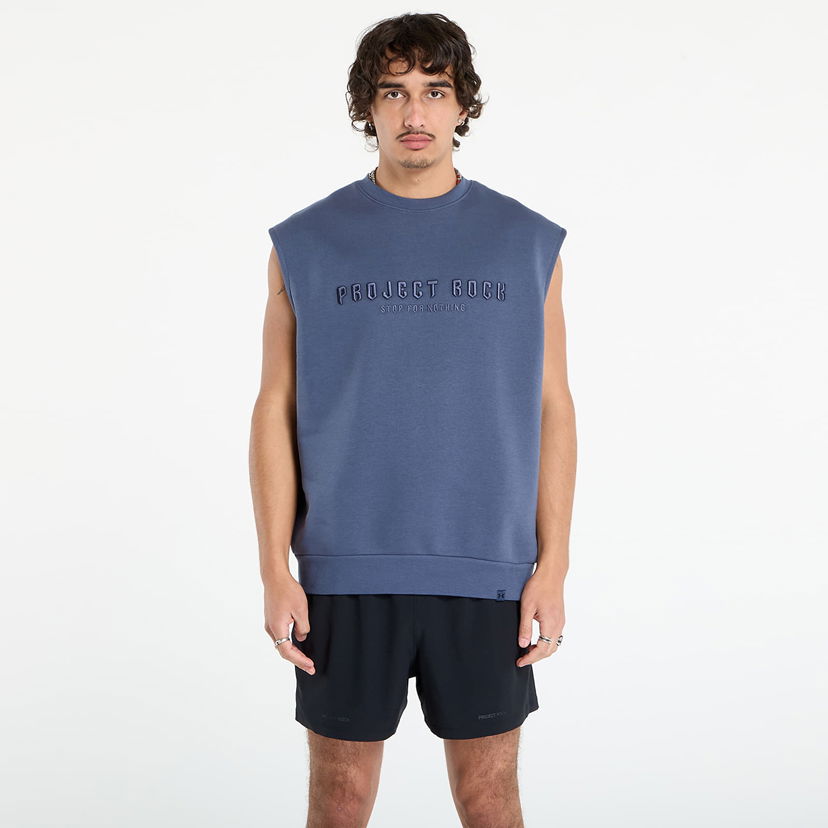 Pulover Under Armour Project Rock Icon Sleeveless Sweatshirt Modra | 6005012-044