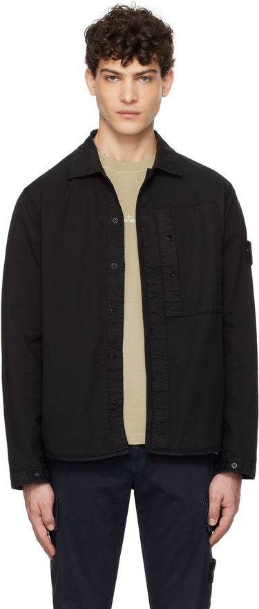 Srajce Stone Island Stone Island Supima Cotton Twill Stretch-TC Overshirt Črna | K1S15 1200033 S0010, 0