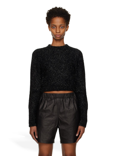Pleteni pulover AMI Shinny Sweater Črna | FKS052.060