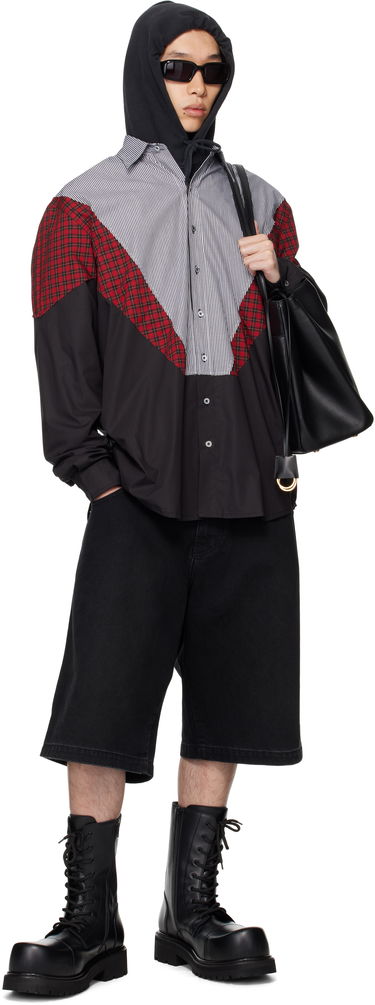 Srajce VETEMENTS VETEMENTS Tracksuit Panelled Shirt Črna | UH76SH860BR, 3
