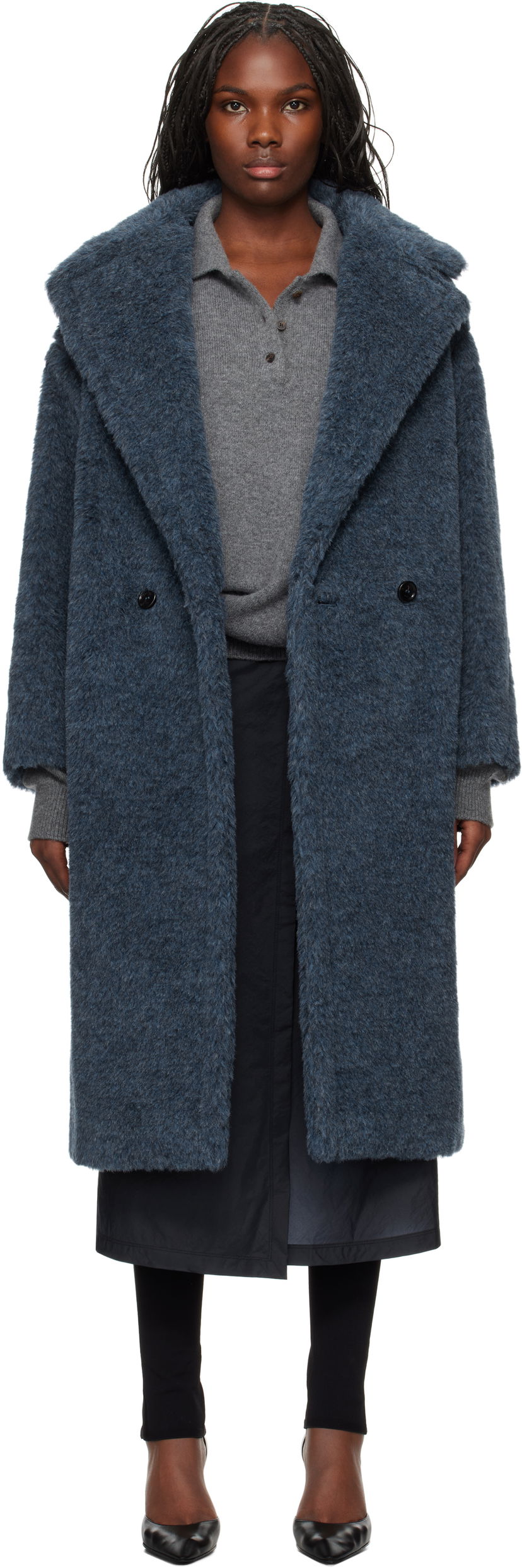 Plašči Max Mara Zebra Coat Modra | 2421016152600 MM10506