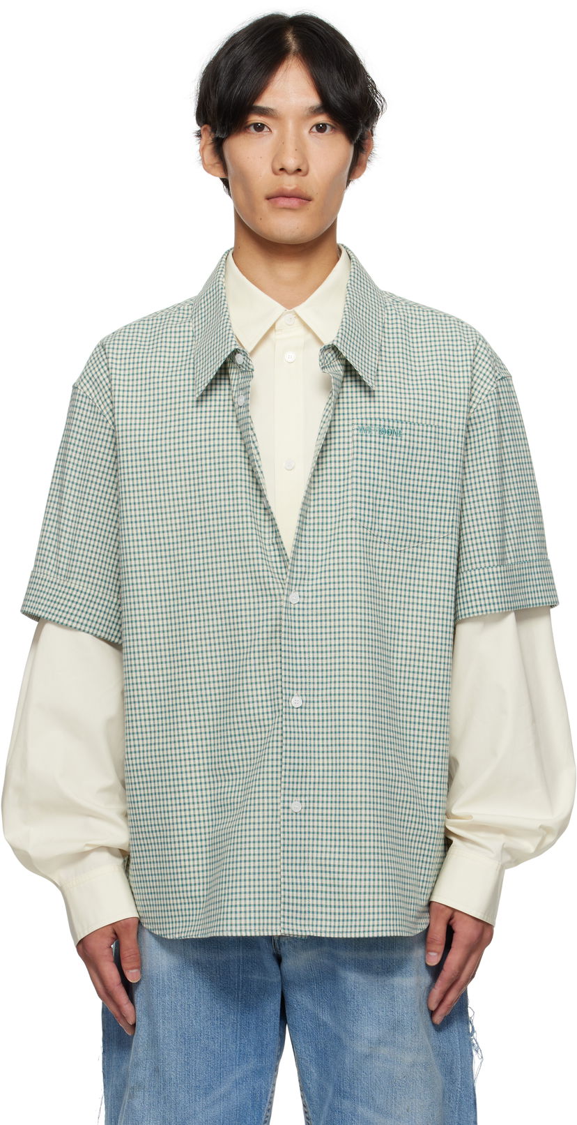 Srajce We11done We11done Detachable Sleeves Shirt Zelena | WD-SH2-25-181-M-BG