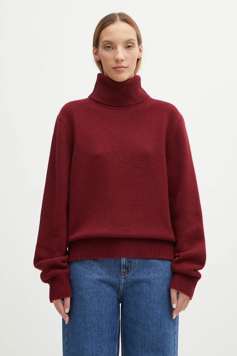 Pleteni pulover Anine Bing Idra Wool Turtleneck Sweater Bordo | A.09.11270