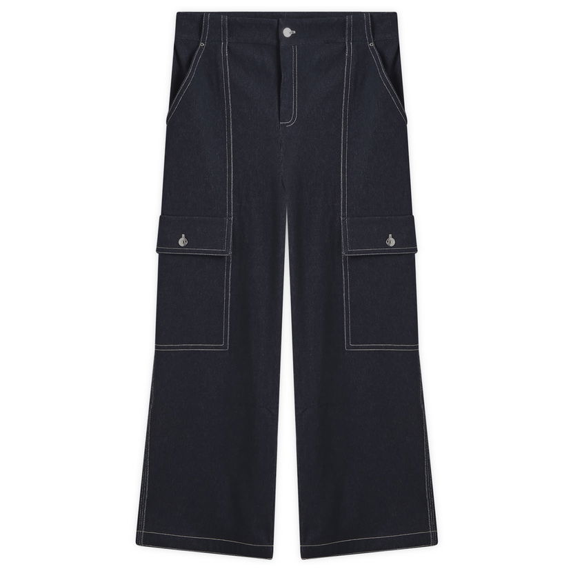 Cargo hlače Max Mara Max Mara Colle Cargo Wide-Leg Jeans, Size Large Mornarica | 2511781028600-Indigo
