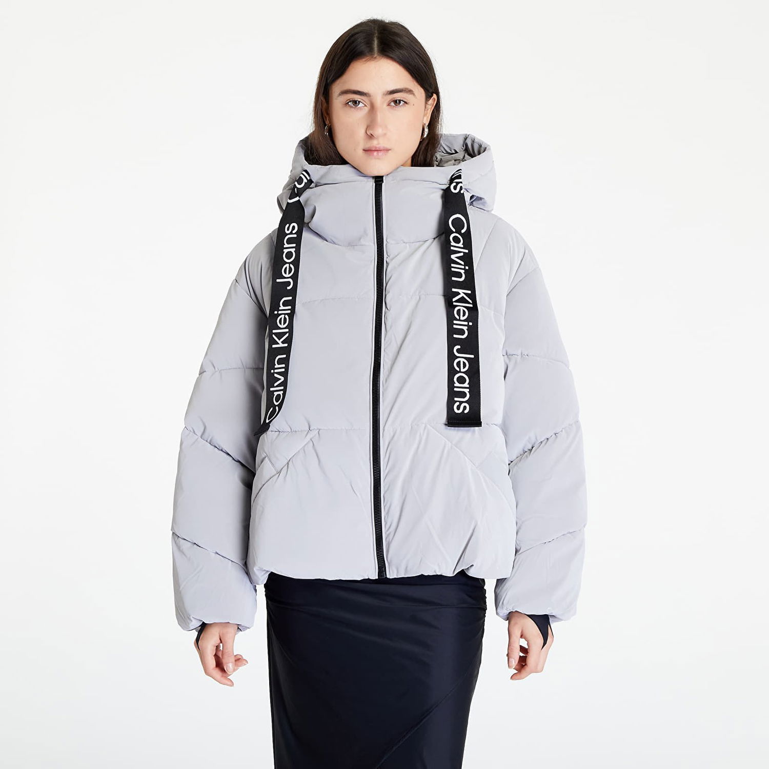 Puhovka CALVIN KLEIN Long Drawcords Soft Siva | J20J220017 PQY, 0