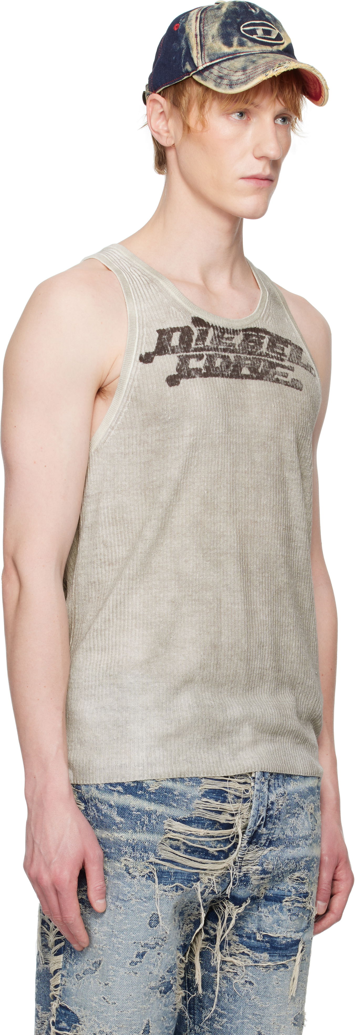 Majica brez rokavov Diesel Diesel K-Rick Graphic Print Tank Top Bež | A16875-0DBCU-7EX, 1