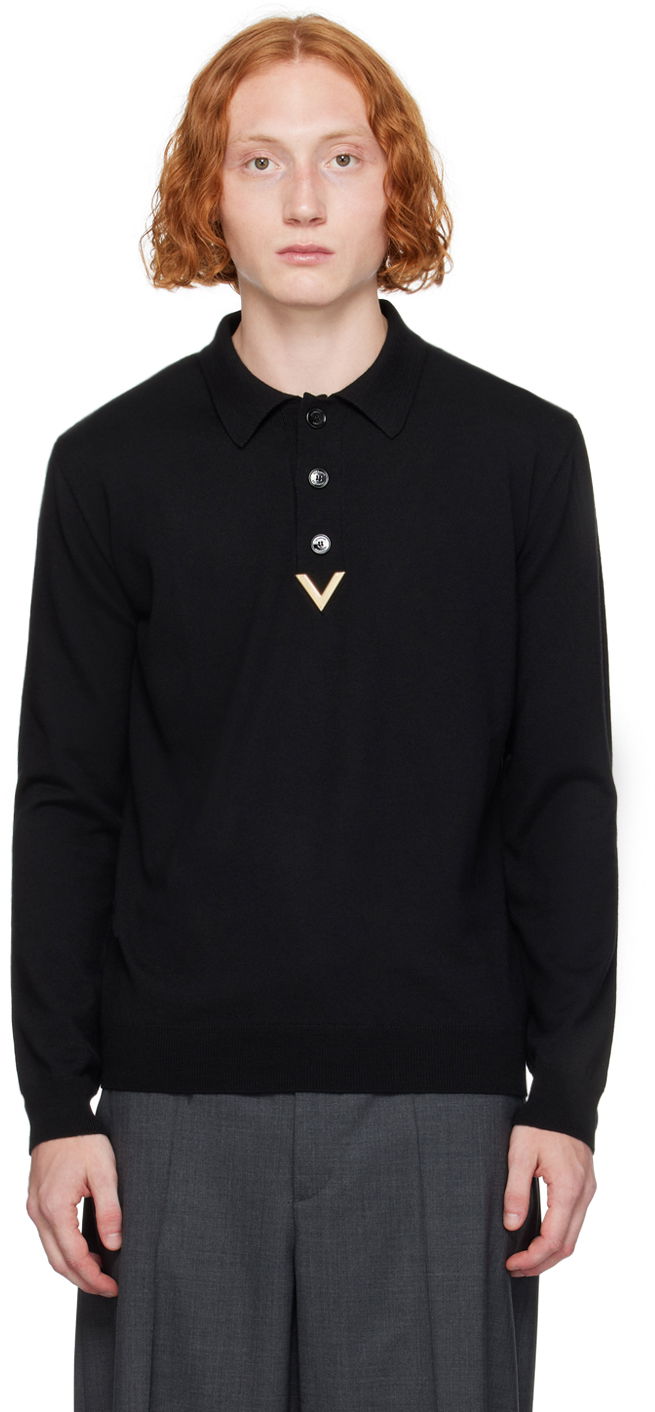 Polo majica Valentino Black Hardware Polo Črna | 5V3KP03AAC6