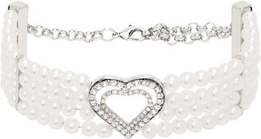 Zapestnica Blumarine Blumarine Faux-Pearl Heart Choker Bela | P522W329A, 0