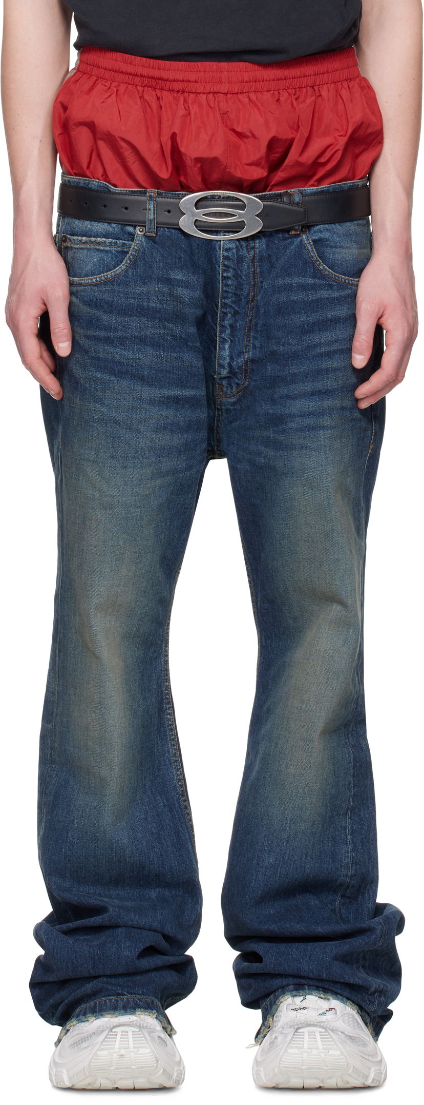 Kavbojke Balenciaga Balenciaga Layered Jeans Modra | 814224TRW62