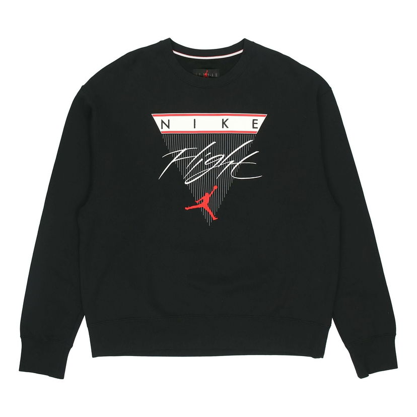 Pulover Jordan Air Jordan Flight Print Crewneck Sweatshirt Črna | CZ8265-010