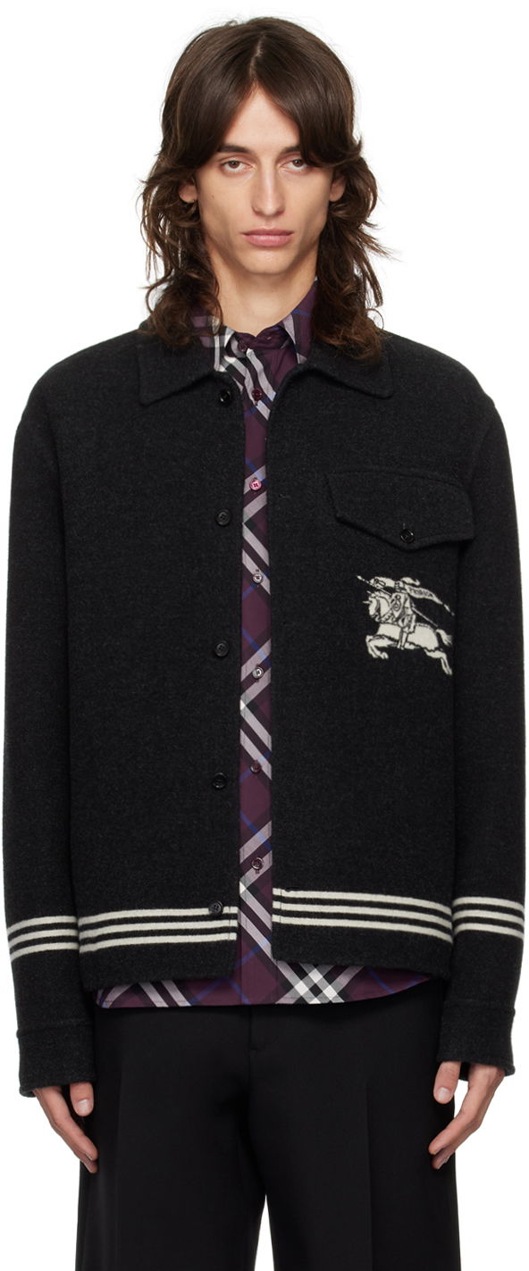 Jakna Burberry Gray EKD Wool Jacket Črna | 8095244