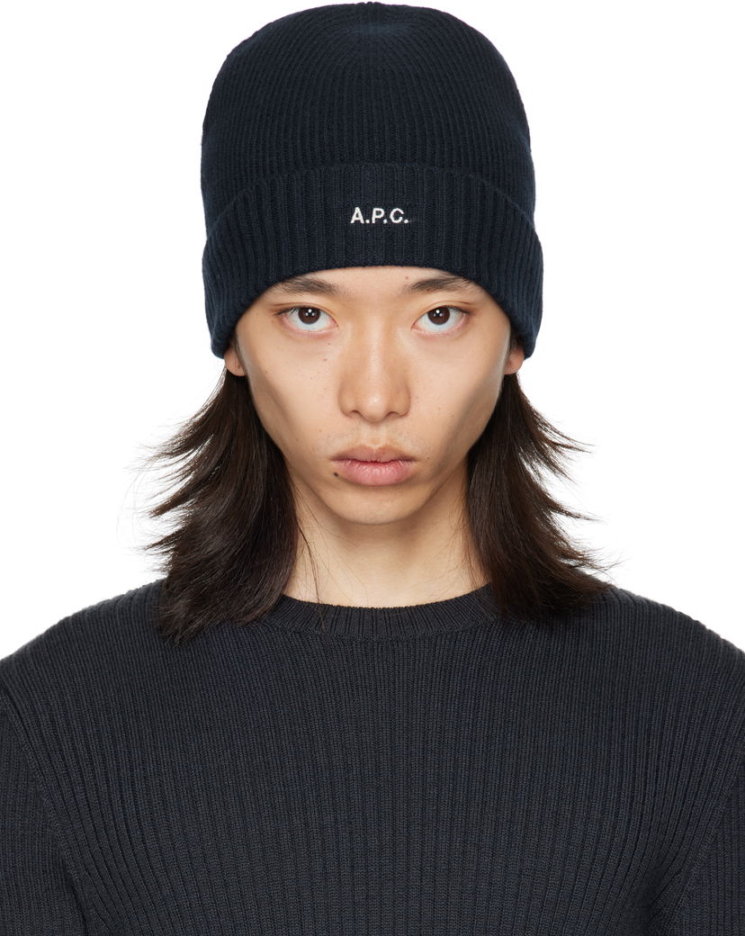 Beanie A.P.C. A.P.C. Colin Ribbed Knit Beanie Črna | WVBCZ-M25091