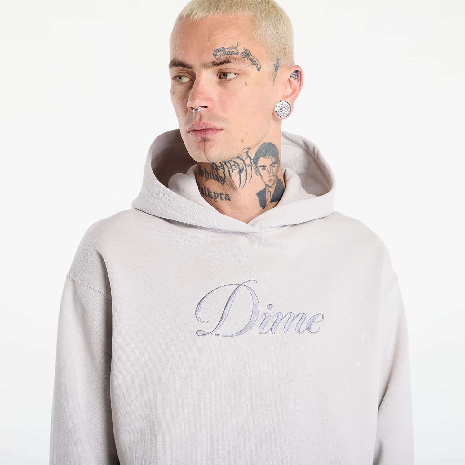 Pulover Dime Dime Cursive Hoodie Siva | DIMEFA2556CEM, 1