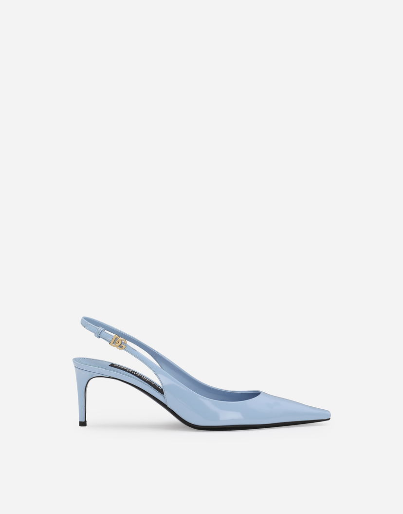 Superge in čevlji Dolce & Gabbana Polished Calfskin Slingbacks Modra | CG0805A103780789