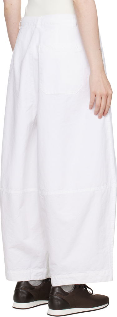 Hlače YMC YMC Deadbeat Wide-Leg Trousers Bela | Q4YAA, 2