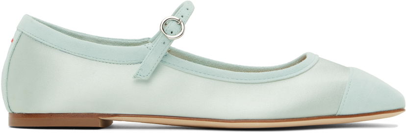 Oblačila Aeyde Aeyde Uma Satin Toe-Cap Ballerina Flats Turkizna | A11-FL-RKLS08FL169-SS25-1017-067