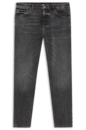 Kavbojke BOSS Maine Regular-Fit Comfort-Stretch Denim Jeans Črna | 50549809