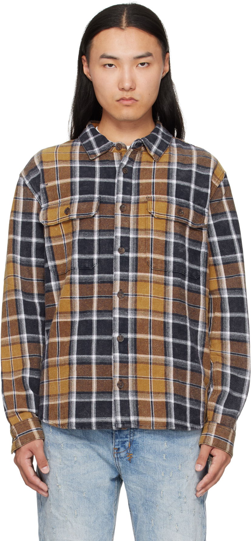 Srajce Ksubi Ksubi Rosebowl Long Sleeve Plaid Shirt Rumena | MFA25SH021