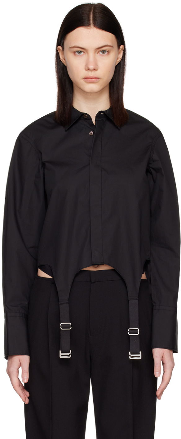 Srajce Dion Lee Garter Crop Shirt Črna | C5029R23