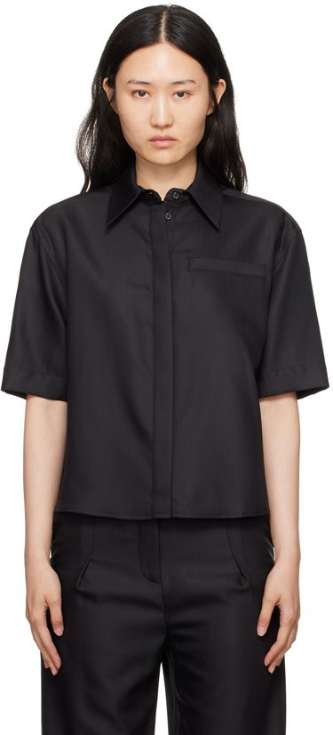 Srajce Loulou de Saison Loulou de Saison Idana Short Sleeve Shirt Črna | IDANA, 0