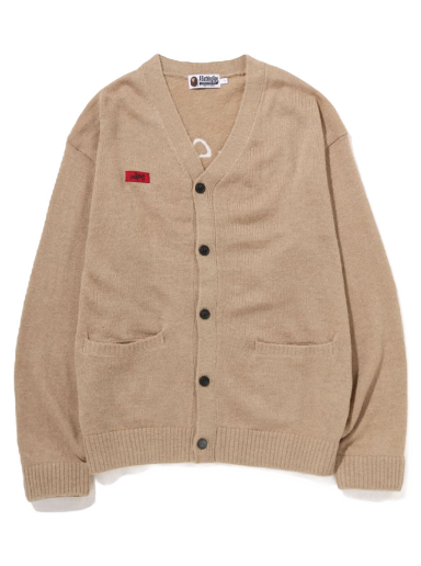 Pleteni pulover BAPE Embroidery Shaggy Knit Cardigan Bež | 1I80-120-001