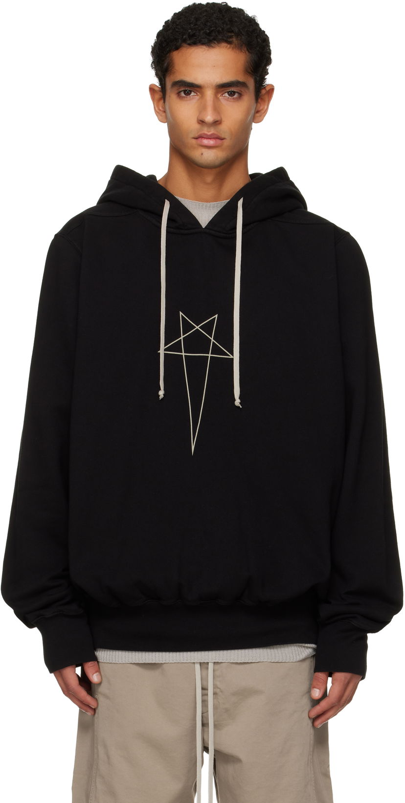 Pulover Rick Owens DRKSHDW Penta Oversized Hoodie Črna | DU02E7262 FEP3P