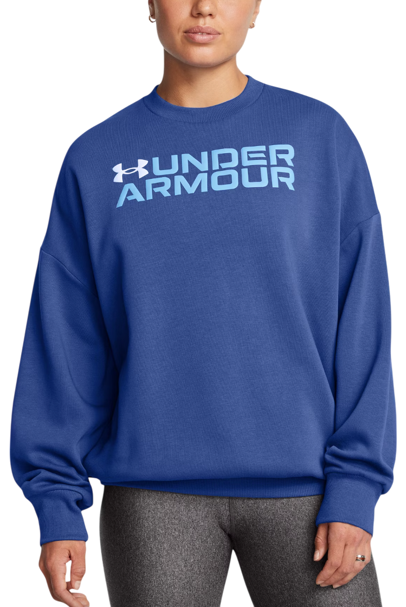 Pulover Under Armour Fleece Crewneck Sweatshirt Modra | 1386513-432
