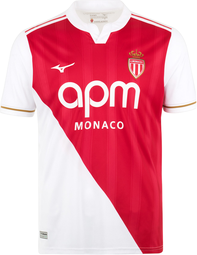 Dres Mizuno AS Monaco Home Jersey 2025/26 Bela | p2gacx75-59
