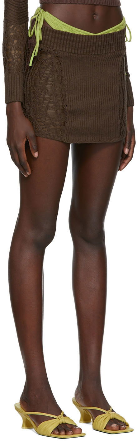 Krila GUIZIO Guizio Knit Mini Skirt Rjava | MCMS 2, 1
