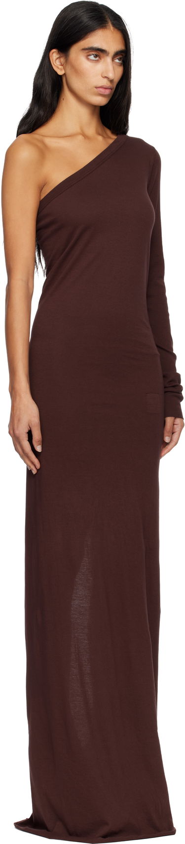 Obleke Rick Owens DRKSHDW Concordians Ziggy One-Shoulder Maxi Dress Črna | DS02E7511 RN, 4