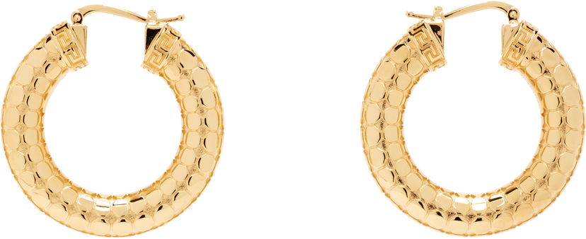 Uhani Versace Versace Greca Gold Hoop Earrings Rumena | 1020562_1A00620