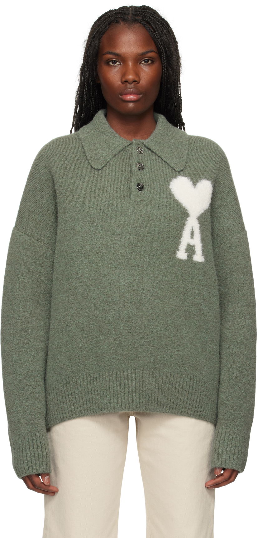 Polo majica AMI Polo Zelena | UPL325.KN0032