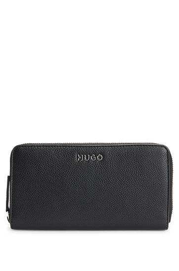 Denarnica BOSS HUGO Embossed Faux-Leather Wallet Črna | 50535935